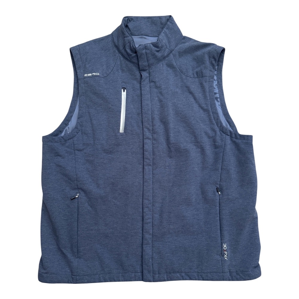 Zero Restriction Mens Golf Vest 3D FX+ Blue Full Zip XXL SP16-T010131-W384